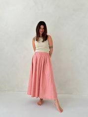 Poplin midi skirt