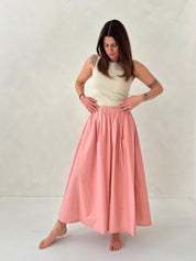 Poplin midi skirt