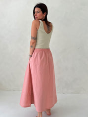 Poplin midi skirt