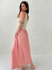 Poplin midi skirt