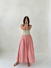 Poplin midi skirt