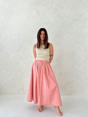 Poplin midi skirt