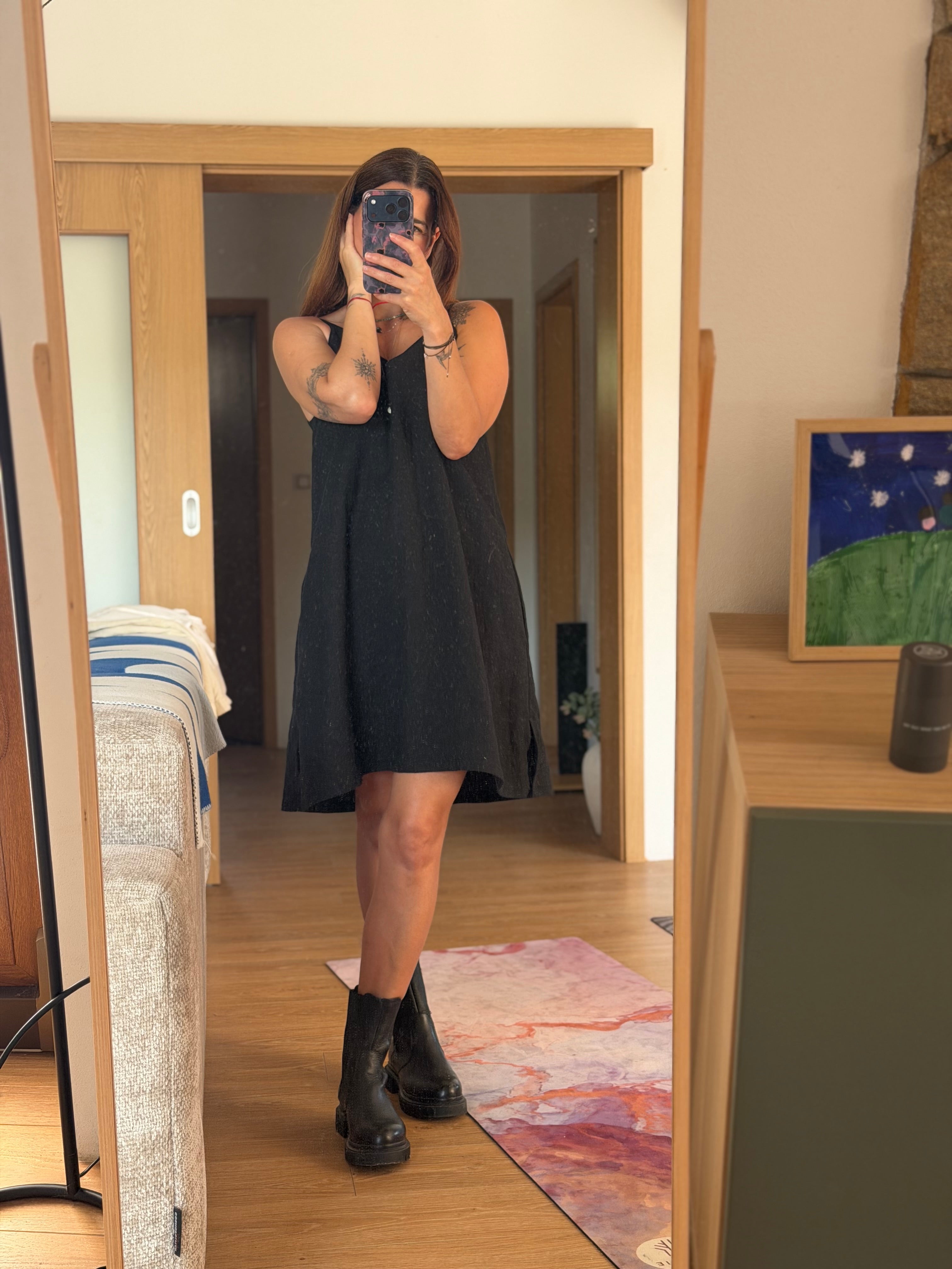 Lněné šaty - Gina dress mini - shatty hned S-M