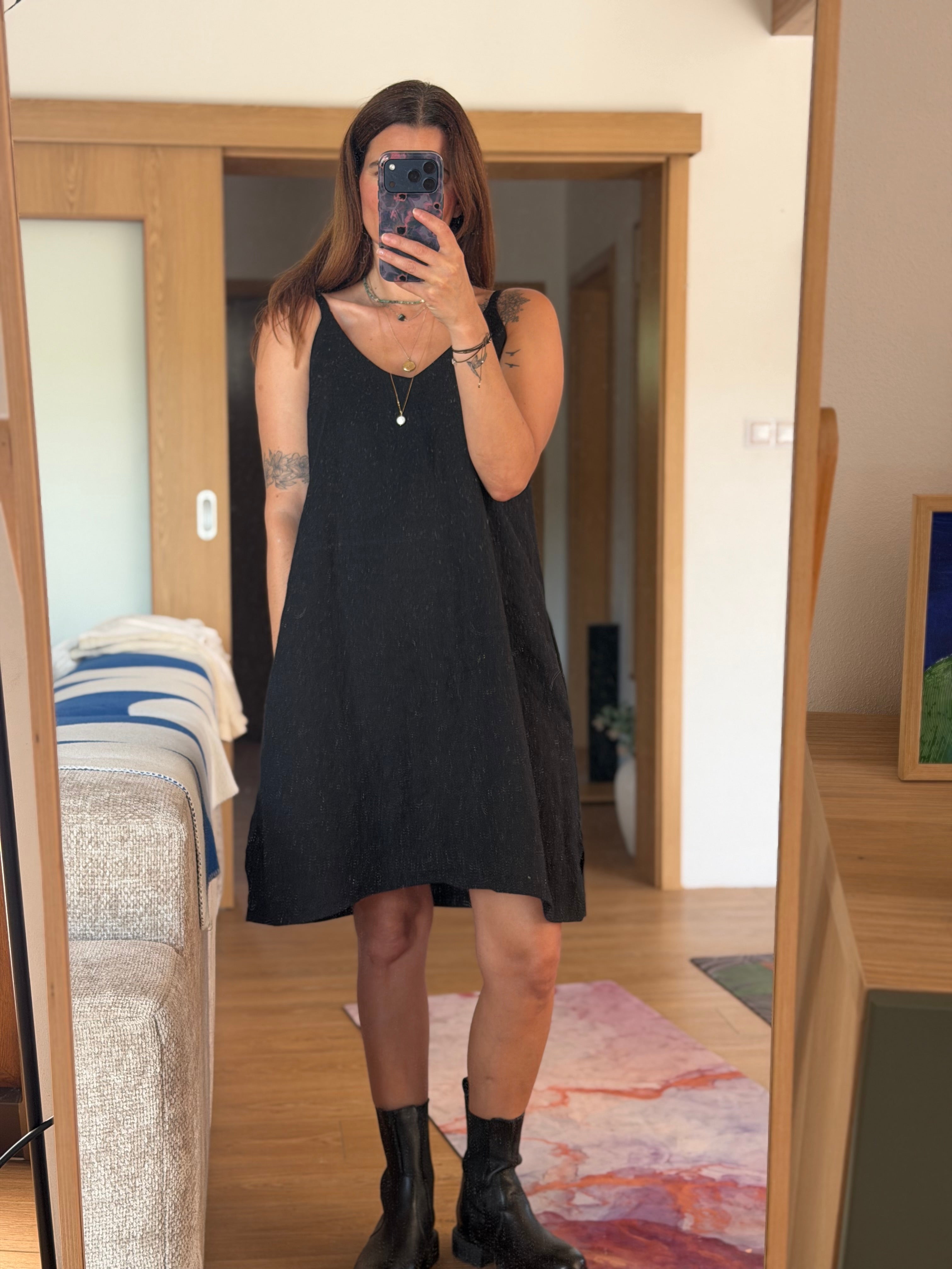 Lněné šaty - Gina dress mini - shatty hned S-M