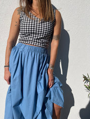 Poplin midi skirt