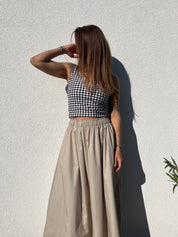 Poplin midi skirt