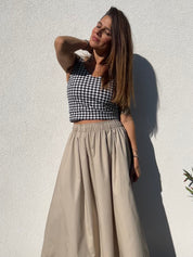 Poplin midi skirt