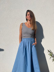 Poplin midi skirt