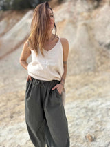 Kalhoty zúžené len s bavlnou