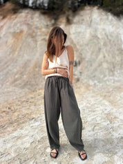 Kalhoty zúžené len s bavlnou