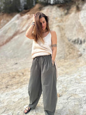 Kalhoty zúžené len s bavlnou