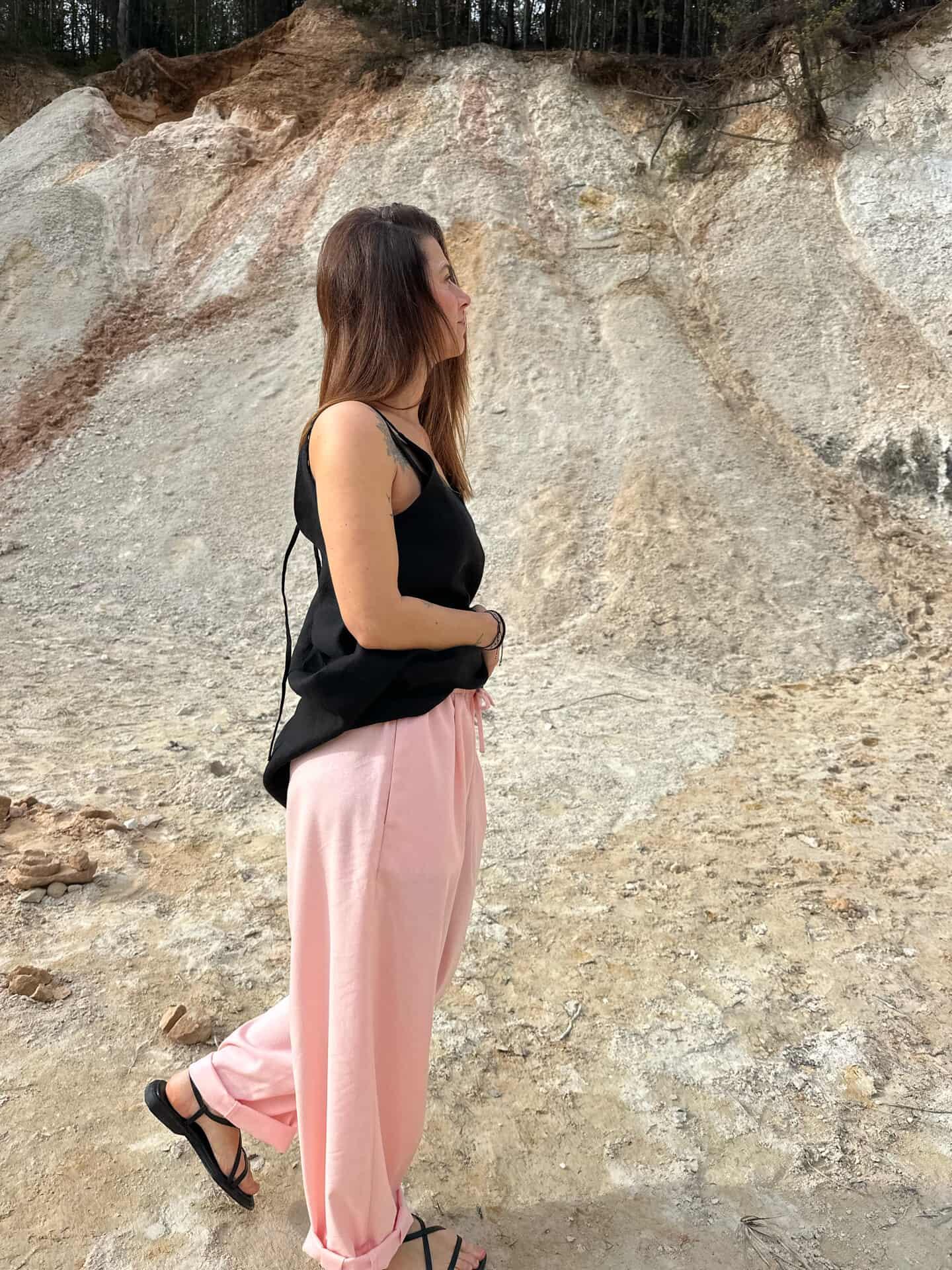 Kalhoty zúžené len s bavlnou