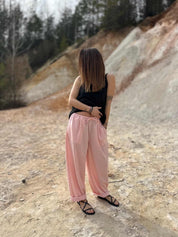 Kalhoty zúžené len s bavlnou