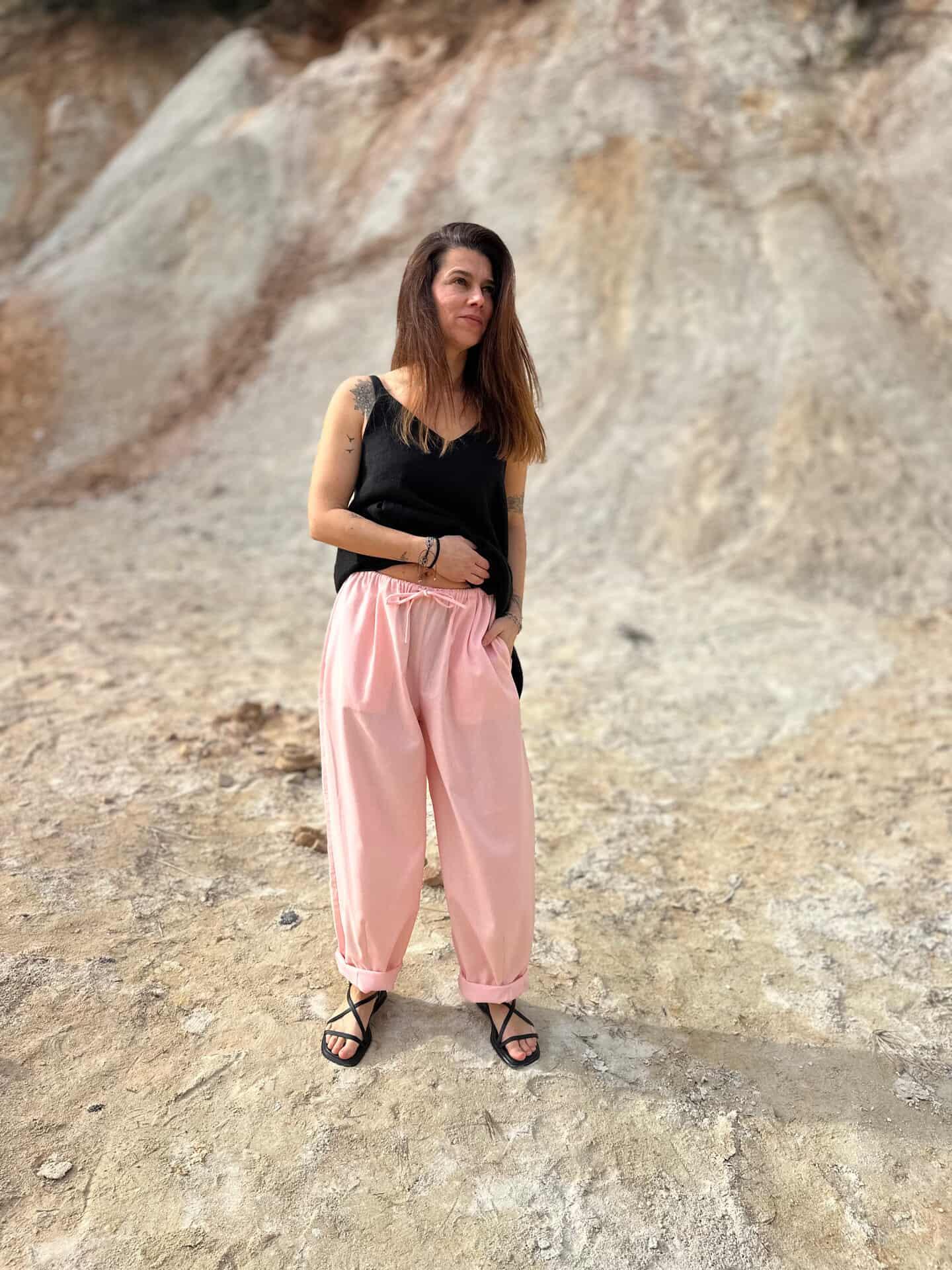 Kalhoty zúžené len s bavlnou