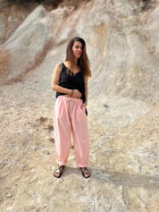 Kalhoty zúžené len s bavlnou