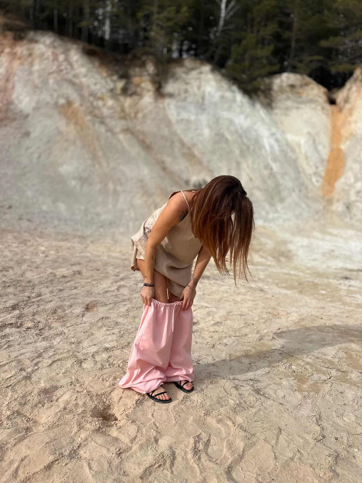 Kalhoty zúžené len s bavlnou