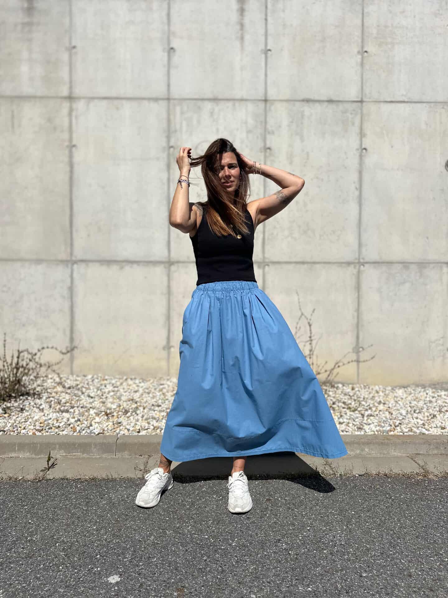 Popelínová sukně - midi skirt