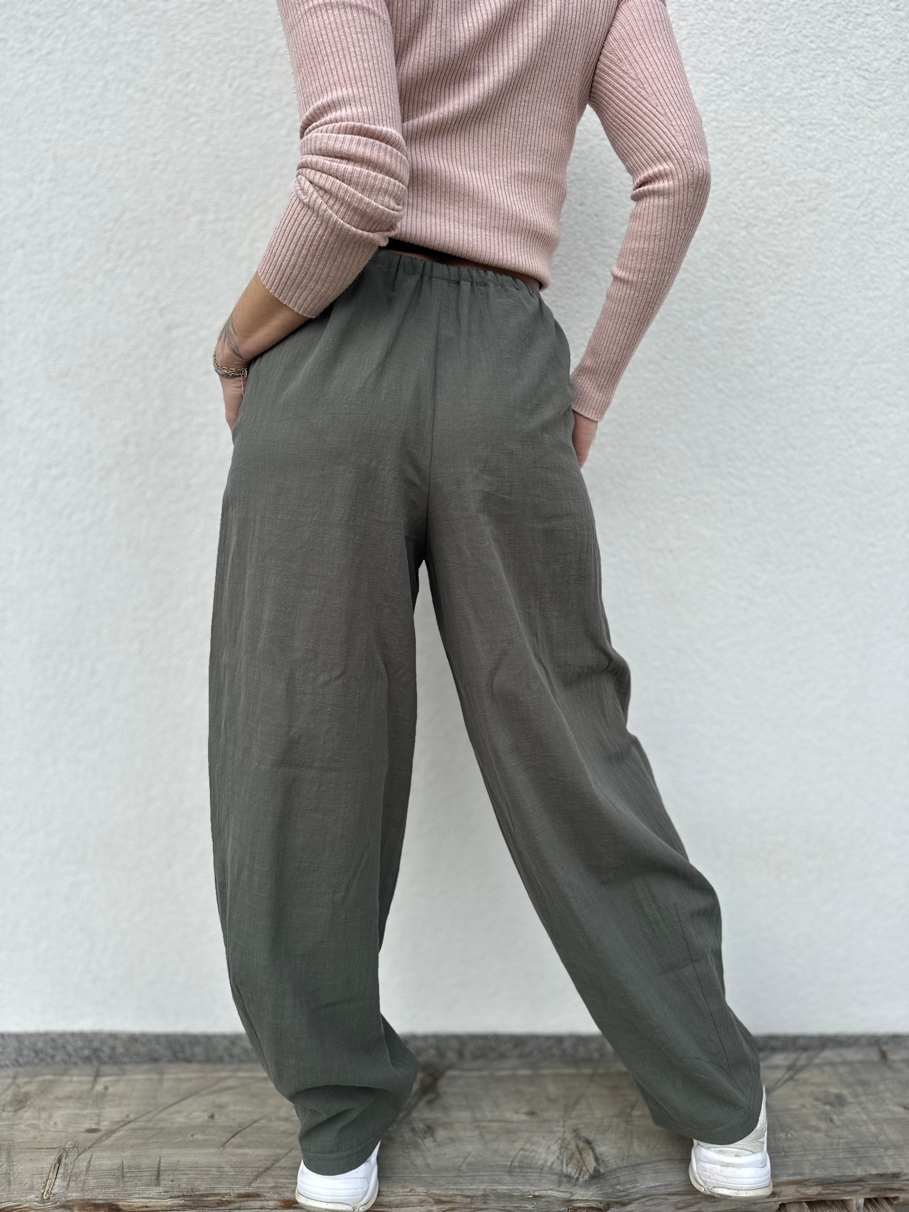 Kalhoty zúžené len s bavlnou