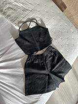 Linen top and short