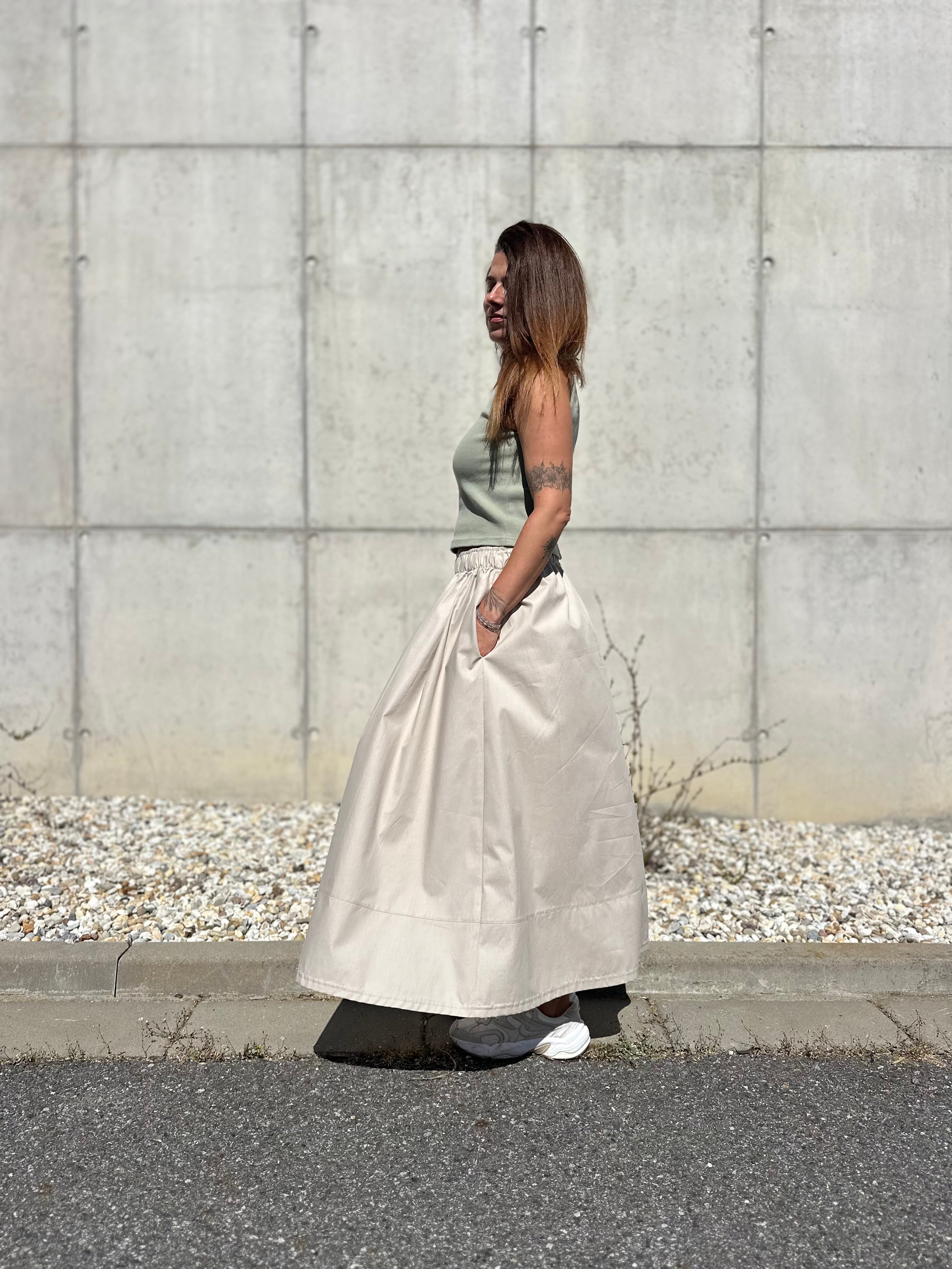 Popelínová sukně - midi skirt