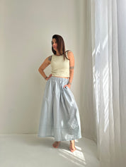 Poplin midi skirt